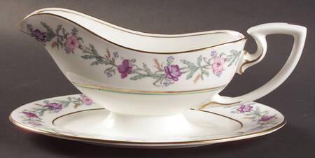 Elysian (White Body) Gravy Boat with Attached Underplate