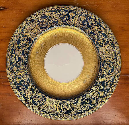 Embassy Cobalt Blue Gold Luncheon Plate