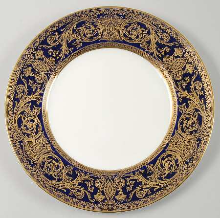 Embassy Cobalt Blue Gold Luncheon Plate