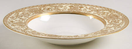 Embassy Cream Rim and Gold Large Rim Soup Bowl