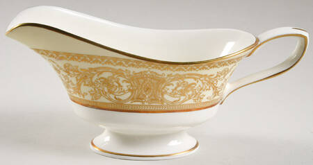 Embassy Cream Rim and Gold Gravy Boat