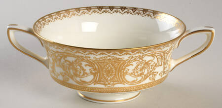 Embassy Cream Rim and Gold Footed Cream Soup Bowl