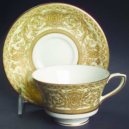 Embassy Cream Rim and Gold Footed Cup & Saucer Set