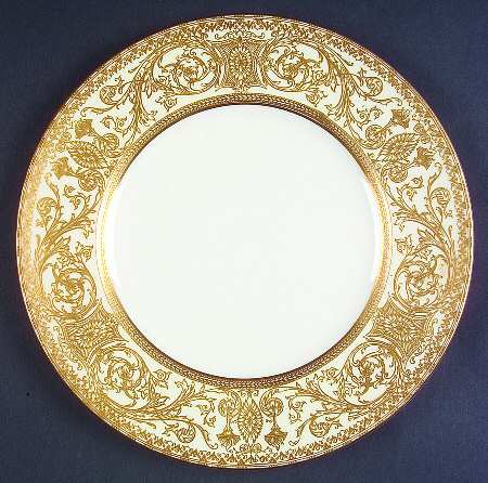 Embassy Cream Rim and Gold Luncheon Plate