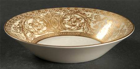 Embassy Cream Rim and Gold Fruit/Dessert (Sauce) Bowl