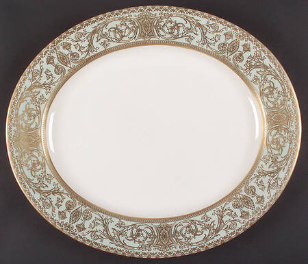Embassy Light Green 17" Oval Serving Platter