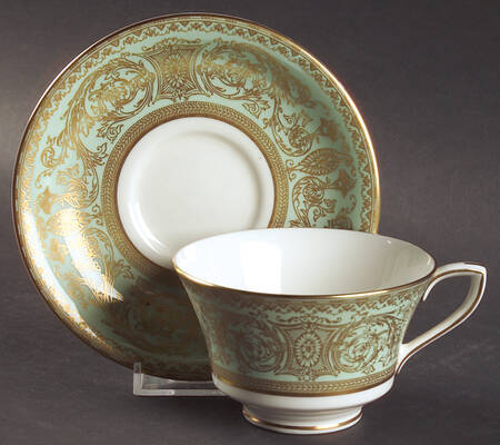 Embassy Light Green Footed Cup & Saucer Set