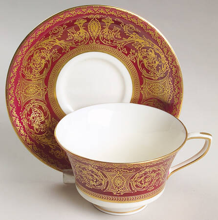 Embassy Ruby Footed Cup & Saucer Set