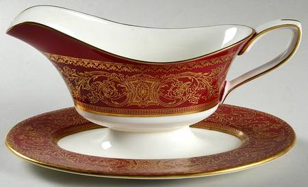 Embassy Ruby Gravy Boat with Attached Underplate