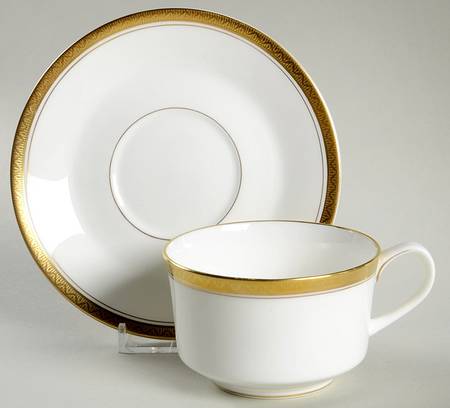 Empire (Gold Trim) Flat Cup & Saucer Set