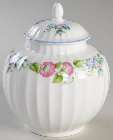 English Garden (Blue Trim) Candy Jar & Lid