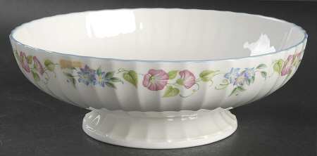 English Garden (Blue Trim) 9" Round Vegetable Bowl