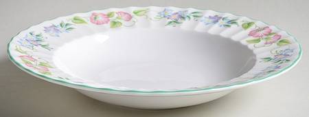 English Garden (Green Trim) Rim Soup Bowl