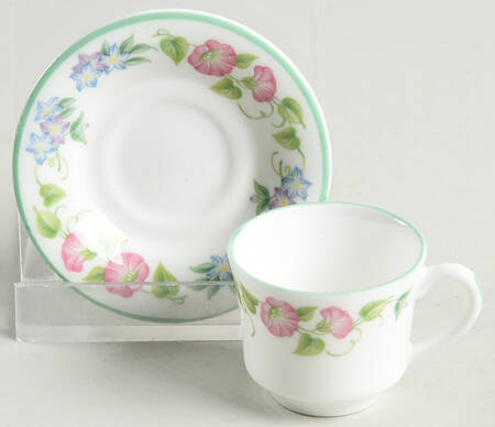 English Garden (Green Trim) Miniature Cup and Saucer Set