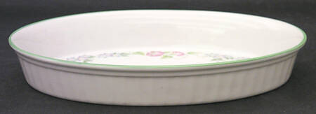 English Garden (Green Trim) 10" Oval Baker