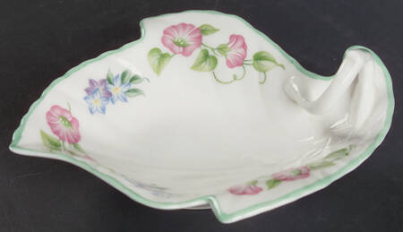 English Garden (Green Trim) Small Leaf Dish