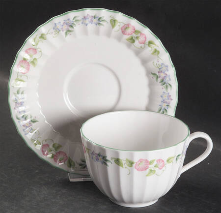 English Garden (Green Trim) Breakfast Cup & Saucer Set