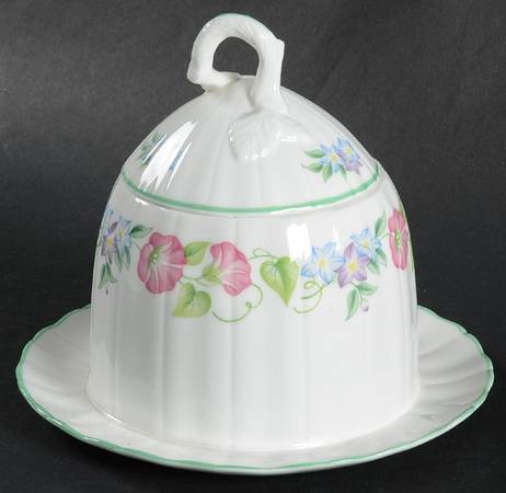 English Garden (Green Trim) Honey Pot & Lid