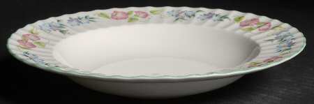 English Garden (Green Trim) Large Rim Soup Bowl
