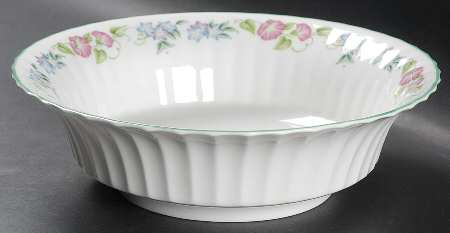 English Garden (Green Trim) 9" Round Vegetable Bowl