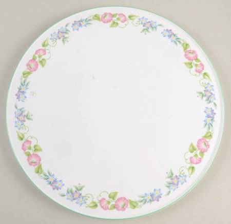 English Garden (Green Trim) Cake Plate