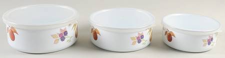 Evesham Gold 3 Pc Metal Bowl W/Plastclid (5 3/4",6 5/8",7 1/4")