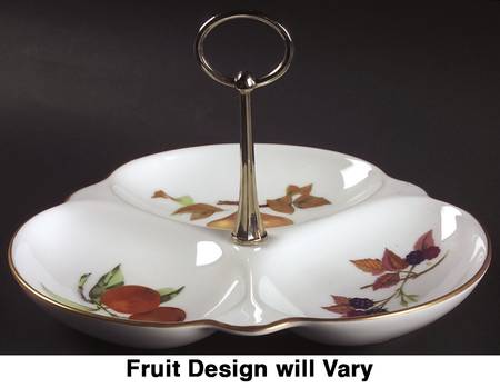 Evesham Gold 3-Part Relish with Center Metal Handle