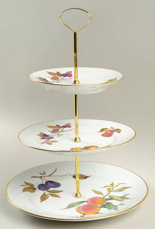 Evesham Gold 3-Tiered Serving Tray (DP, SP, BB)
