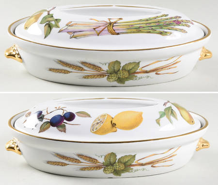 Evesham Gold Large Oval Entree Dish & Lid