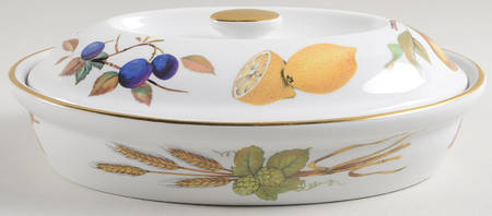 Evesham Gold 10" Oval Entree Dish & Lid