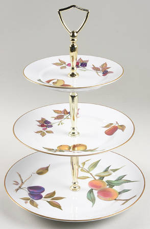 Evesham Gold 3-Tiered Serving Tray (DP, SP, BB)
