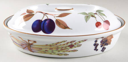Evesham Gold 10" Oval Entree Dish & Lid