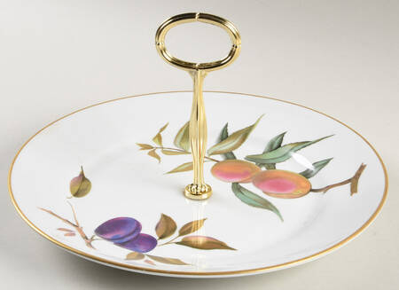 Evesham Gold Round Serving Plate with Handle (DP)