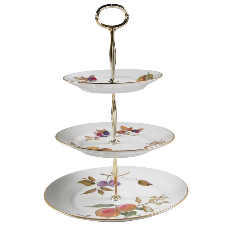 Evesham Gold 13 7/8"-14 1/4" 3-Tiered Serving Tray(DP,SP,BB) HC
