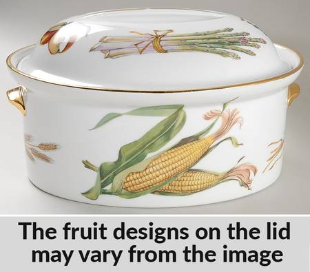 Evesham Gold 7.5 Pt Deep Oval Covered Casserole
