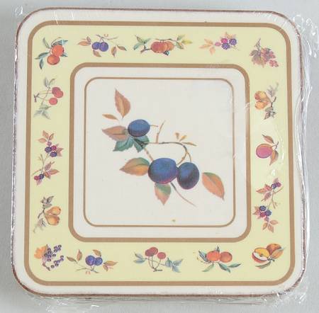 Evesham Gold Square Corkback Coaster - Set of 4