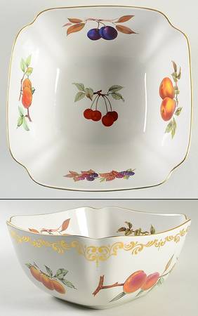Evesham Gold 9" Square Salad Serving Bowl