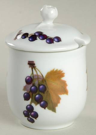 Evesham Gold Mustard Jar & Lid by Royal Worcester