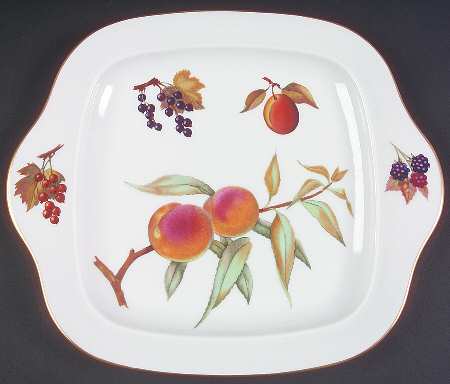 Evesham Gold Square Handled Cake Plate by Royal Worcester