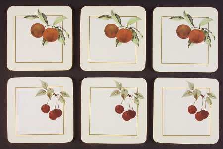 Evesham Gold Square Corkback Coaster - Set of 6
