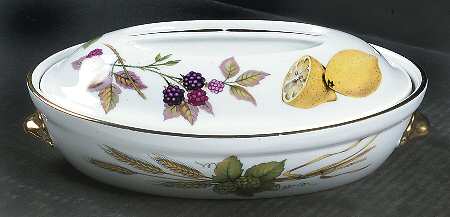 Evesham Gold Small Oval Entree Dish & Lid