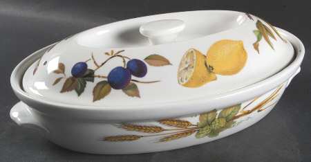 Evesham Gold 9" Oval Entree Dish & Lid