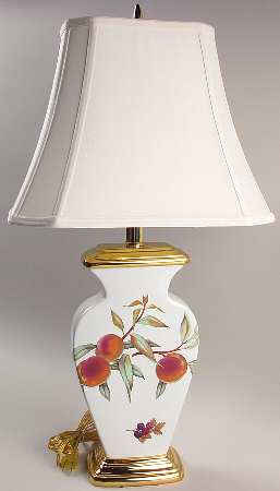 Evesham Gold Electric Silhouette Vase Lamp & Shade