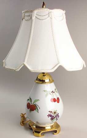 Evesham Gold Electric Bulb Vase Lamp & Shade