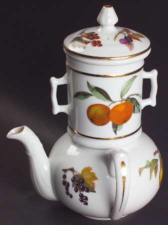 Evesham Gold 4 Piece Coffee Biggin, Pot, Drip & Lid