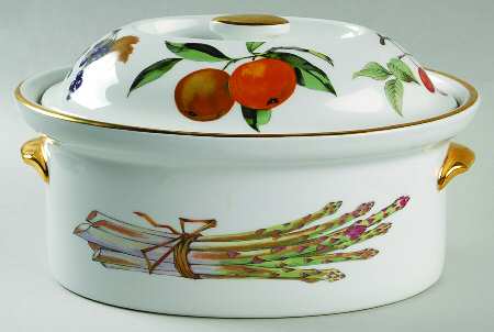 Evesham Gold 2.25 Qt Deep Oval Covered Casserole