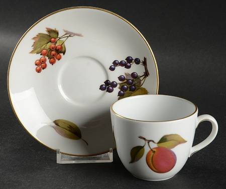 Evesham Gold Flat Demitasse Cup & Saucer Set