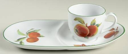 Evesham Vale Tea & Toast Snack Plate & Reg Cup Set