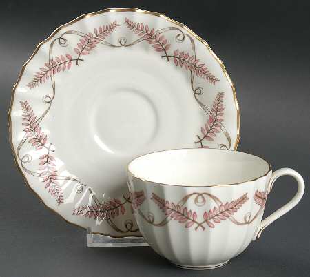 Ferncroft Pink Flat Cup & Saucer Set