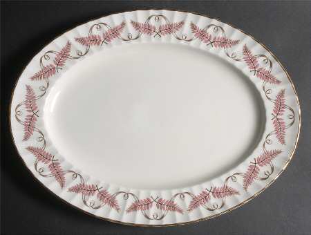 Ferncroft Pink 15" Oval Serving Platter